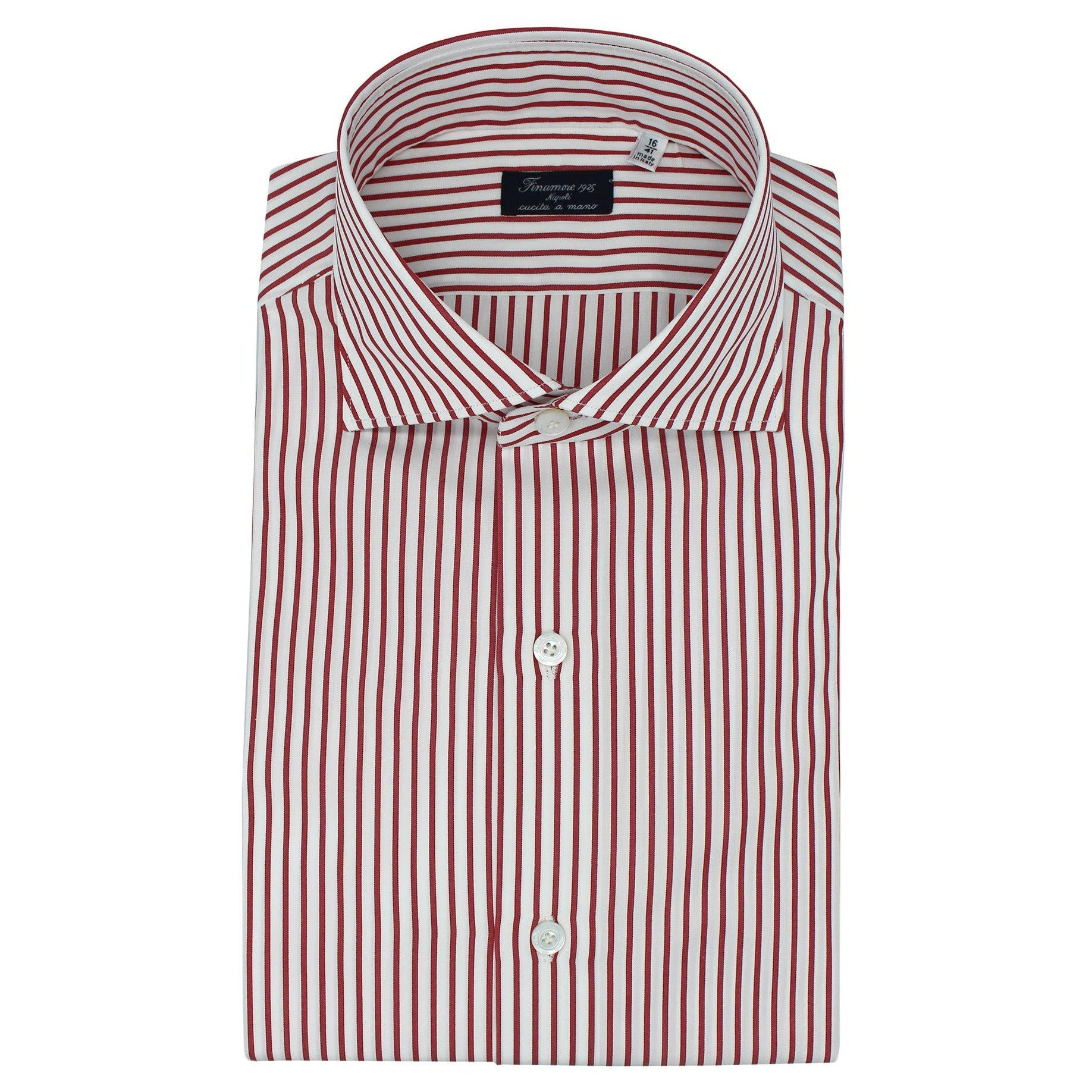 Classic Milano striped dark red slim fit shirt