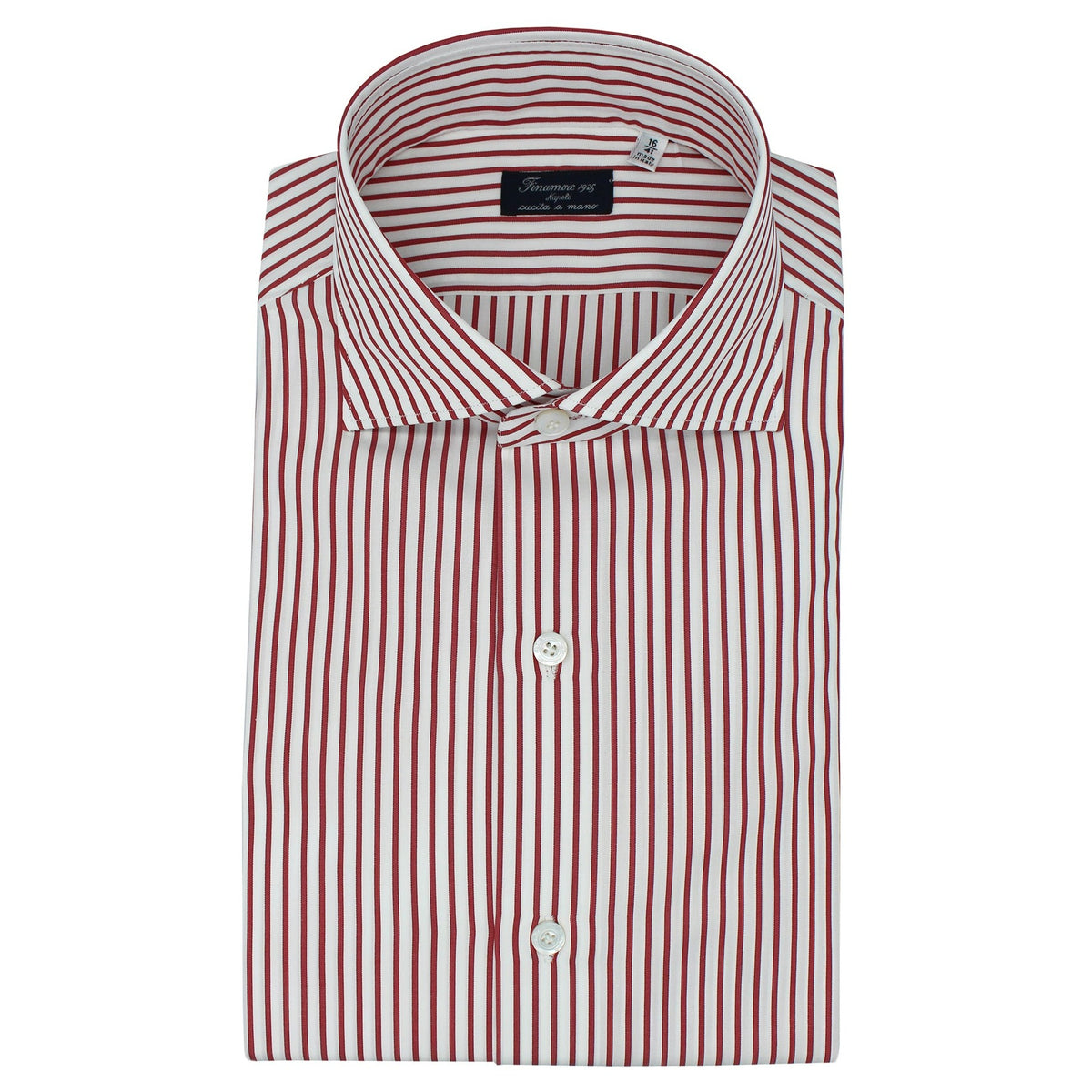 Classic Milano striped dark red slim fit shirt