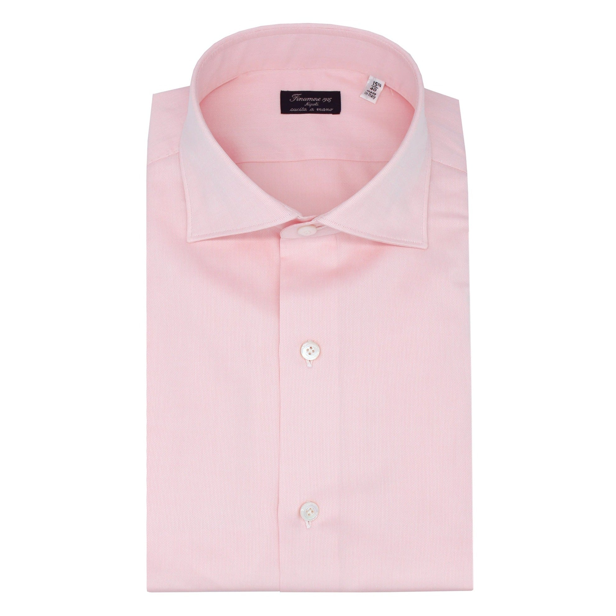 Milano slim fit shirt in light pink Piquet cotton