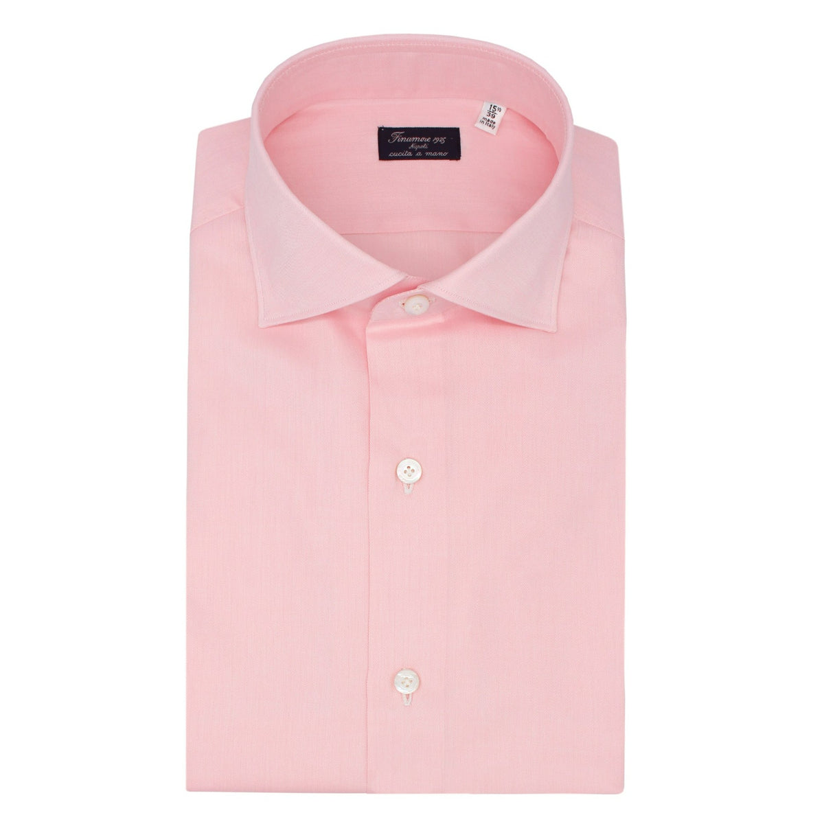 Classic Milano slim fit pink cotton twill shirt
