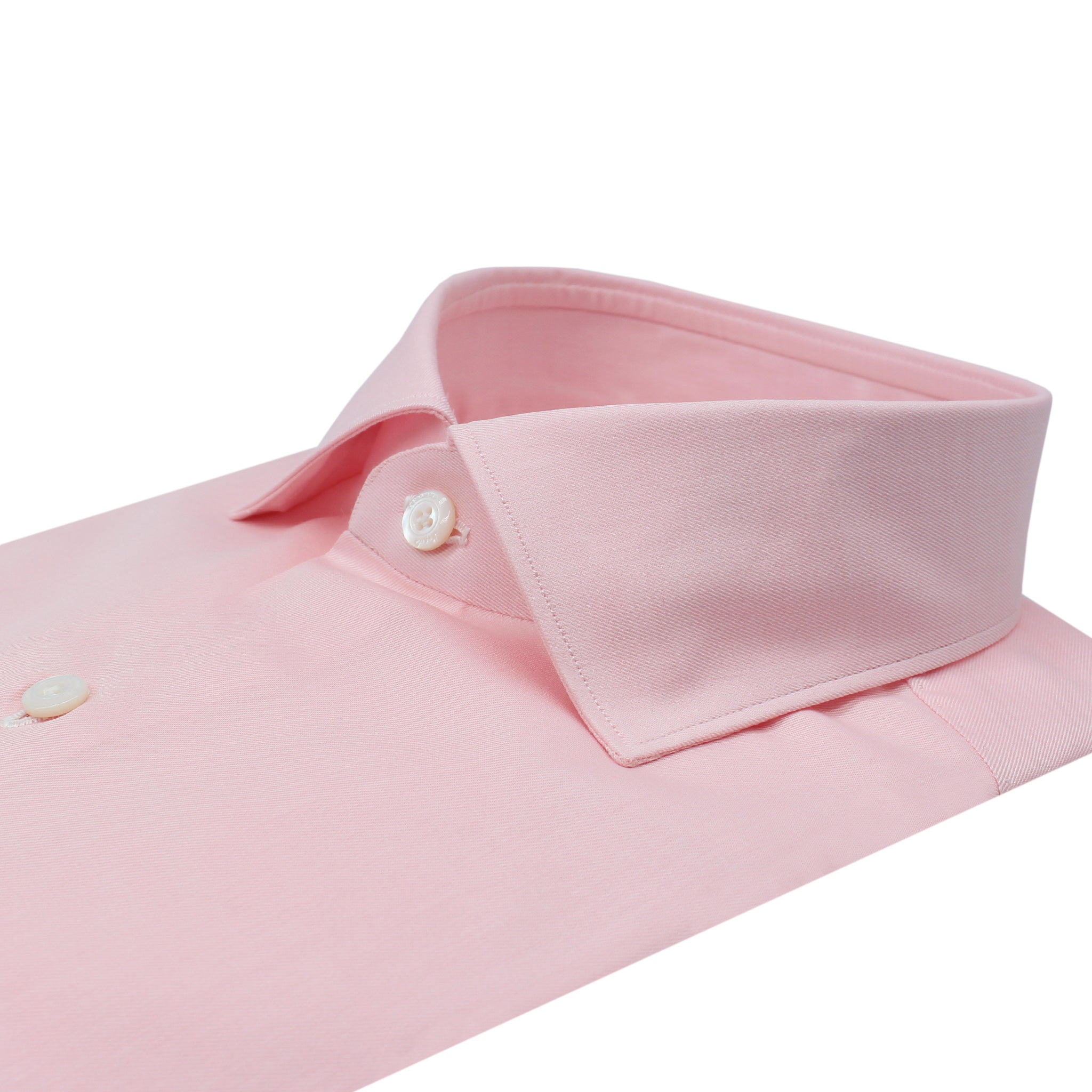 Camicia classica Milano slim fit in cotone twill rosa twill