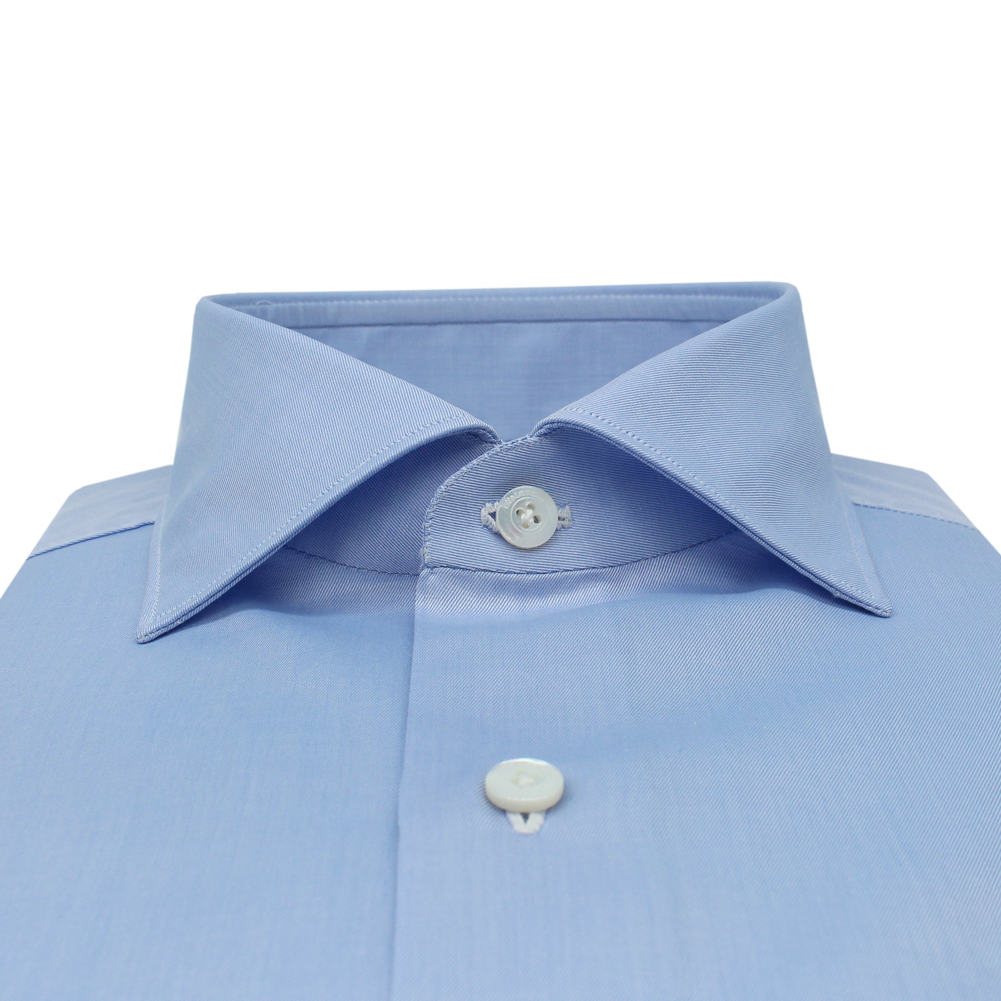 Classic slim fit light blue cotton twill shirt