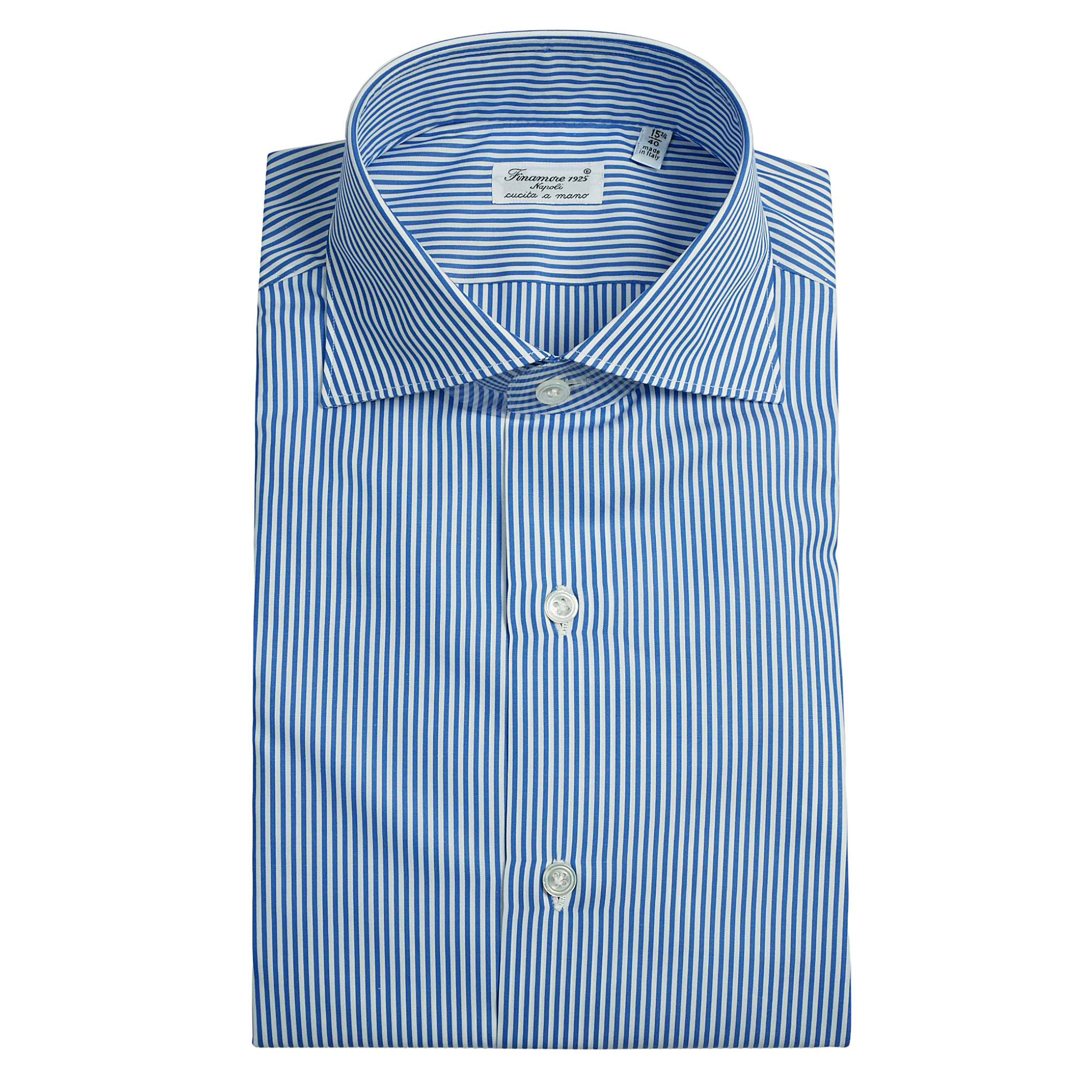 Dress shirt Milano slim fit stripe light blue Finamore 1925