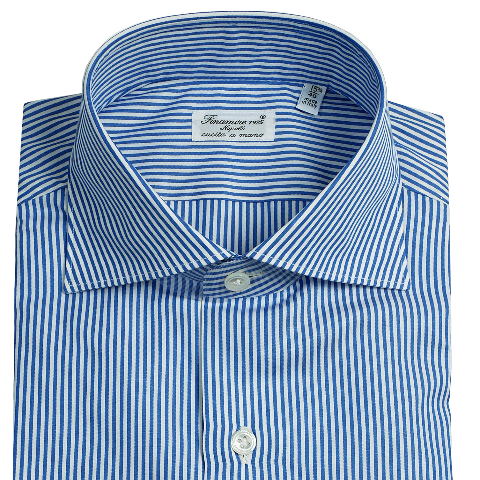 Dress shirt Milano slim fit stripe light blue Finamore 1925
