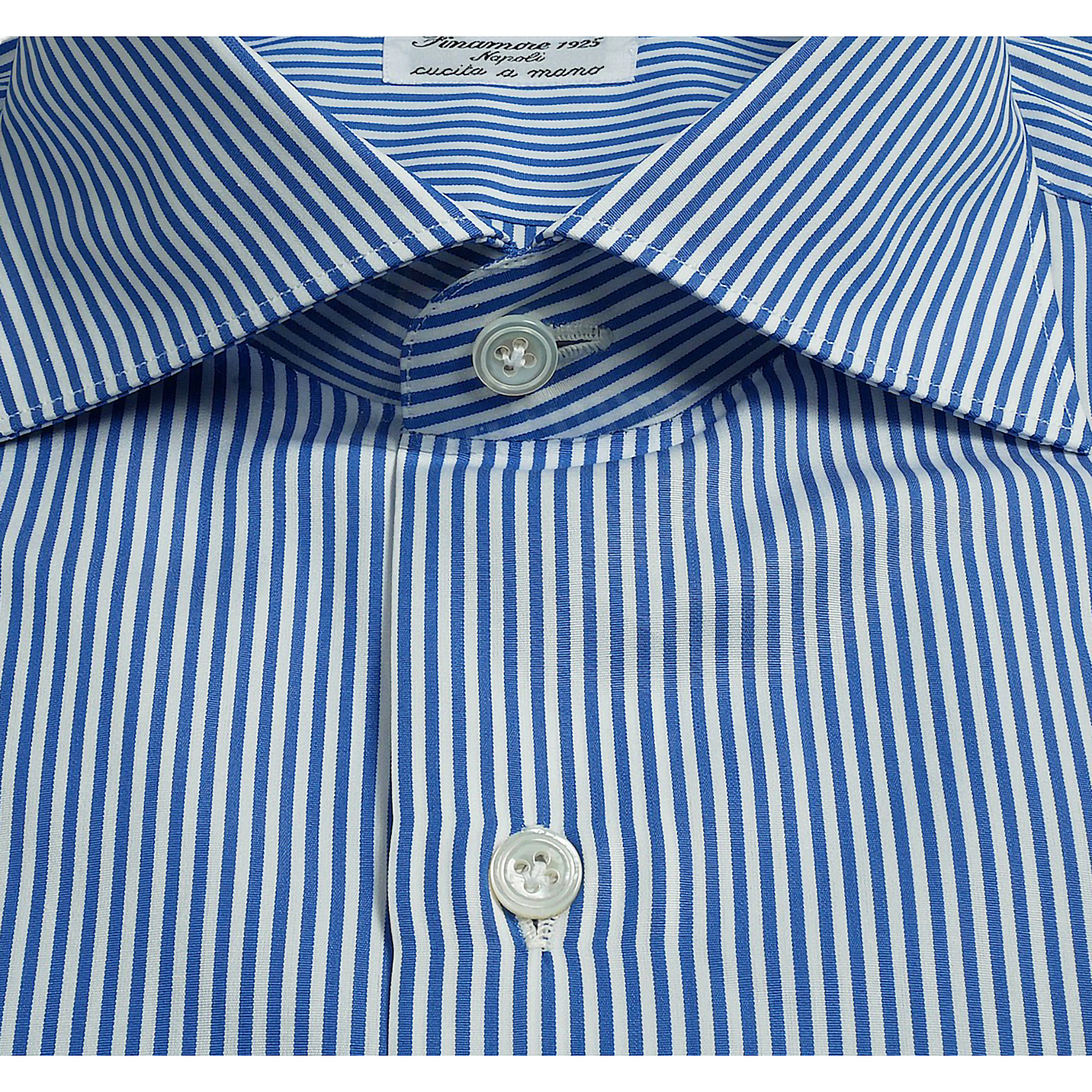Dress shirt Milano slim fit stripe light blue Finamore 1925
