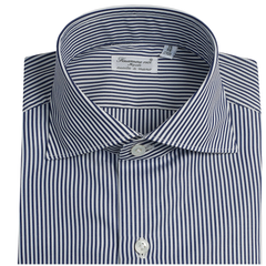Classic slim fit shirt stick striped blue Milano Finamore 1925