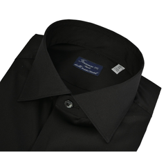 Camicia elegante Milano slim fit elasticizzata blu scuro o nera