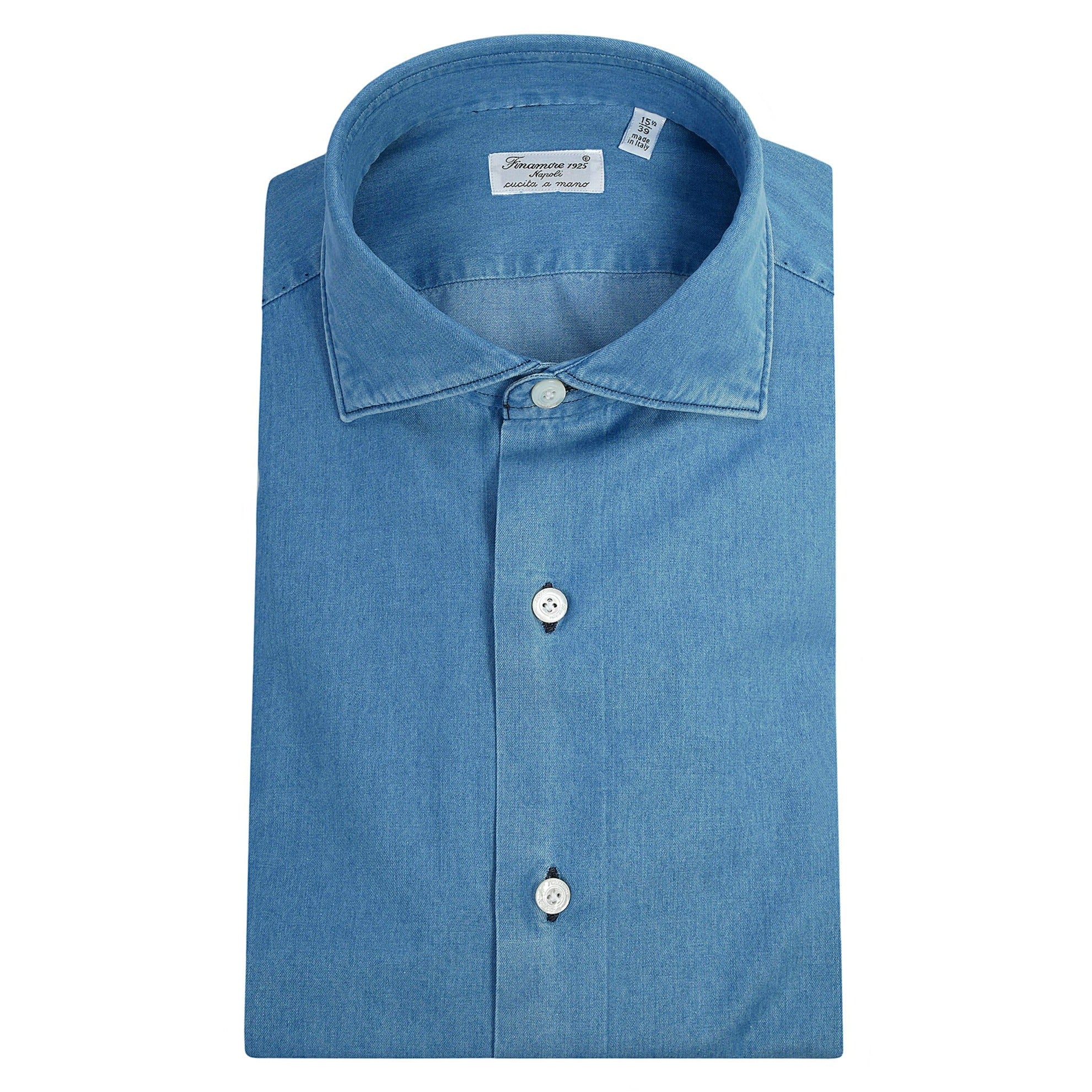 Milano Classic Slim Fit Shirt Denim Bleach