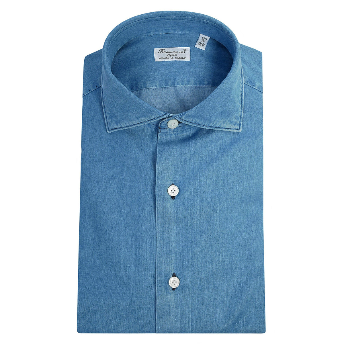 Milano Classic Slim Fit Shirt Denim Bleach