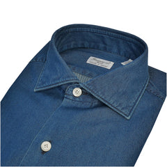 Camicia Milano Classica Slim Fit Denim Bleach e Stone