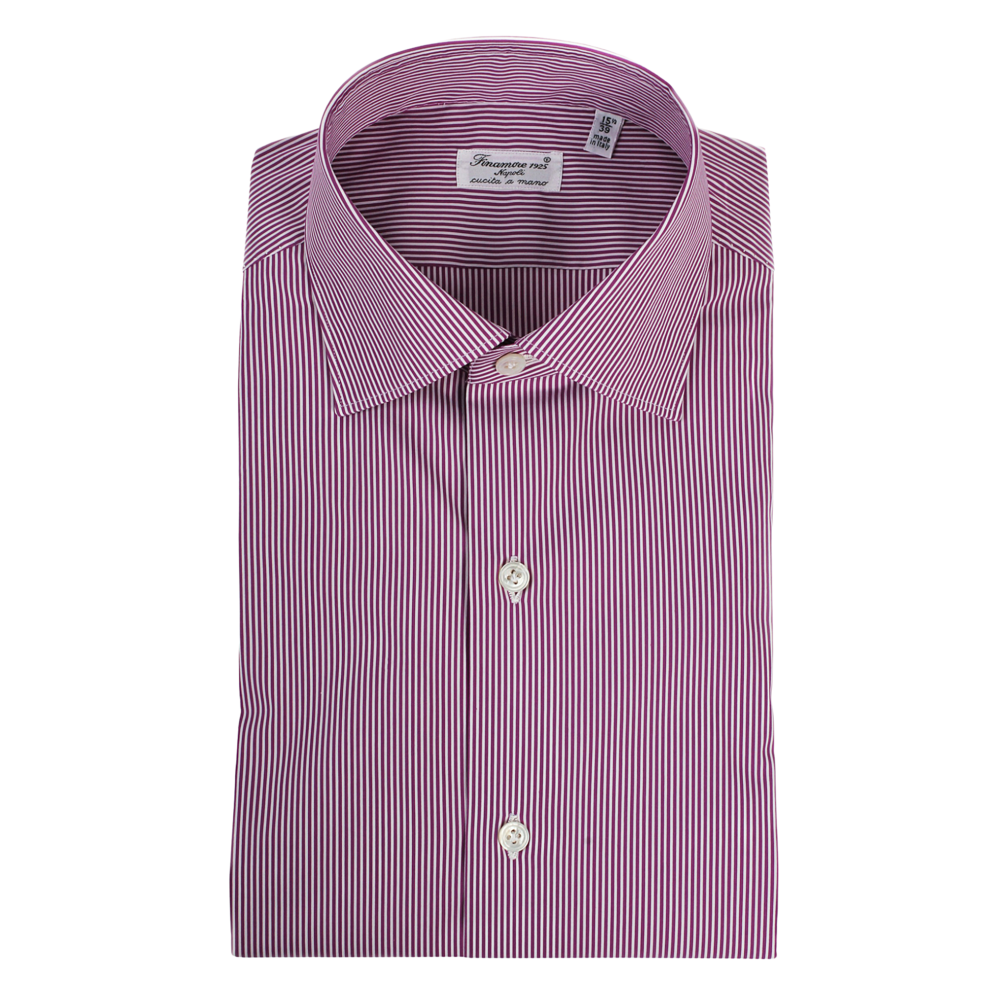 Dress shirt slim fit white line purple stretch Milano