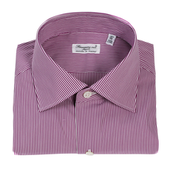 Camicia Milano classica slim fit rigata bianca stretch blu o viola