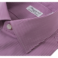 Camicia Milano classica slim fit rigata bianca stretch blu o viola
