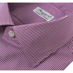 Dress shirt slim fit white line on blue or purple stretch Milano