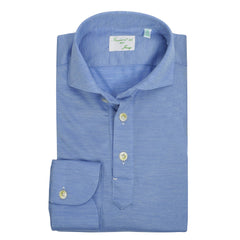Polo Milton in jersey celeste in pura lana vergine e cly