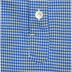 Polo Milton jersey check blu merino wool Finamore 1925