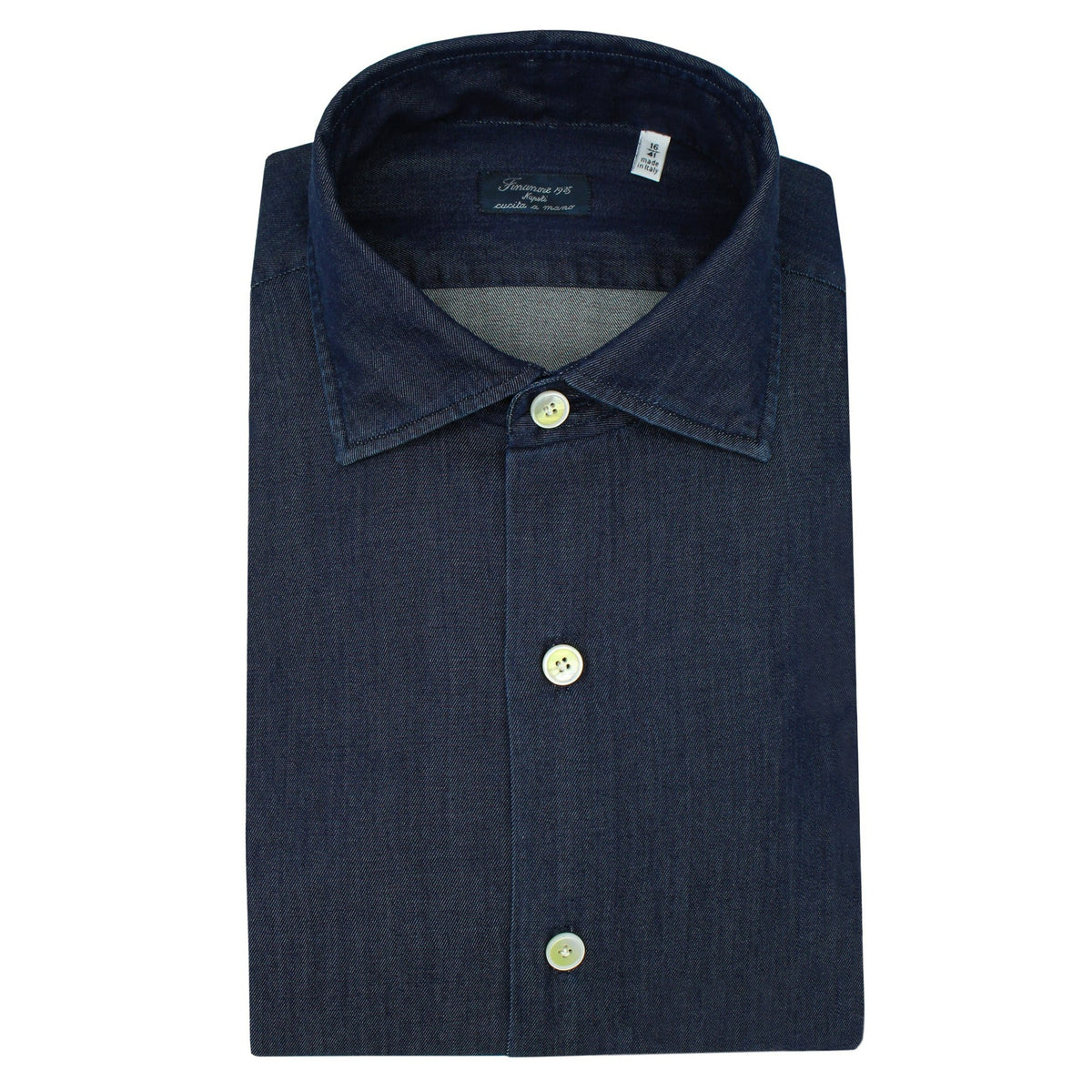 Naples regular classic fit dark denim shirt