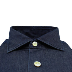 Camicia classica Napoli in denim scuro regular fit 