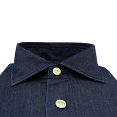 Naples regular classic fit dark denim shirt