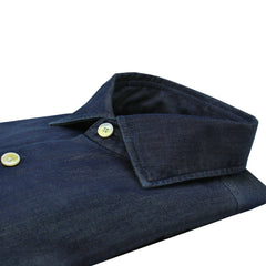 Camicia classica Napoli in denim scuro regular fit 