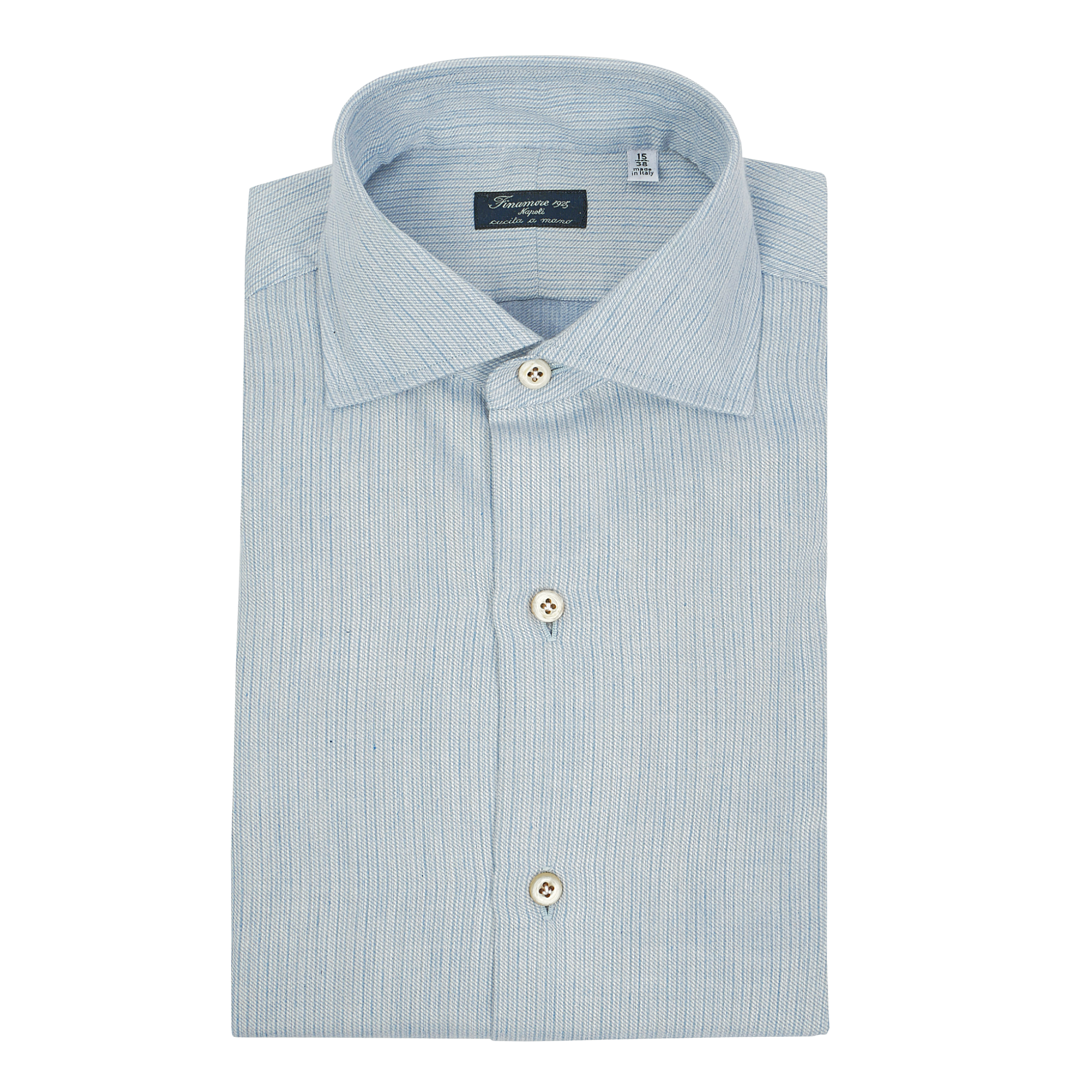 Napoli regular dress shirt in twill cotton and cashmere striped