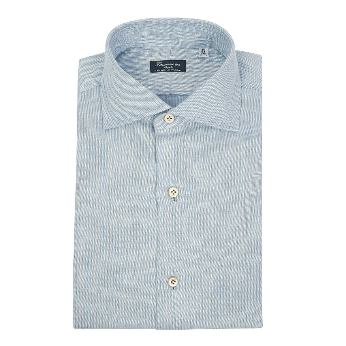 Napoli regular dress shirt in twill cotton and cashmere striped