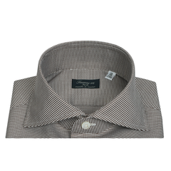 Napoli classic fit shirt micro check brown or bordeaux