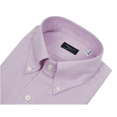 Camicia regular fit Napoli flanella viola chiaro cotone e cashmere