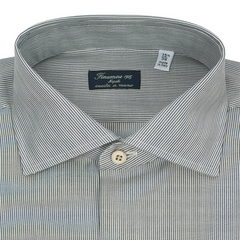 Napoli regular fit shirt fabric wool and cly blue and white striped