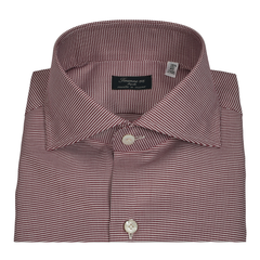 Napoli classic fit shirt micro check brown or bordeaux