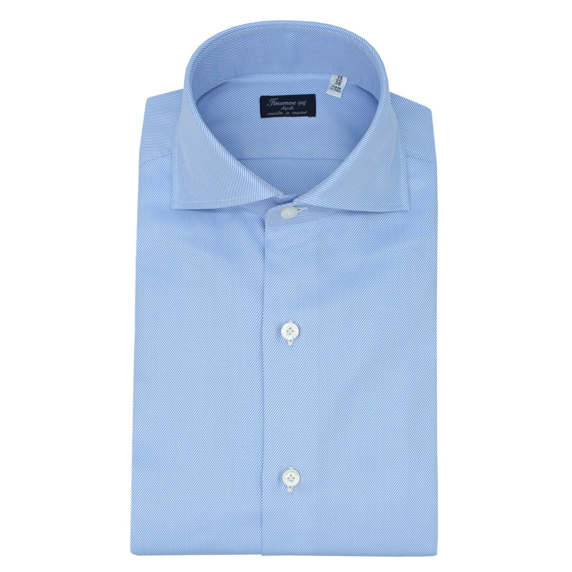 Naples shirt classic fit Twill micro light blue stripe