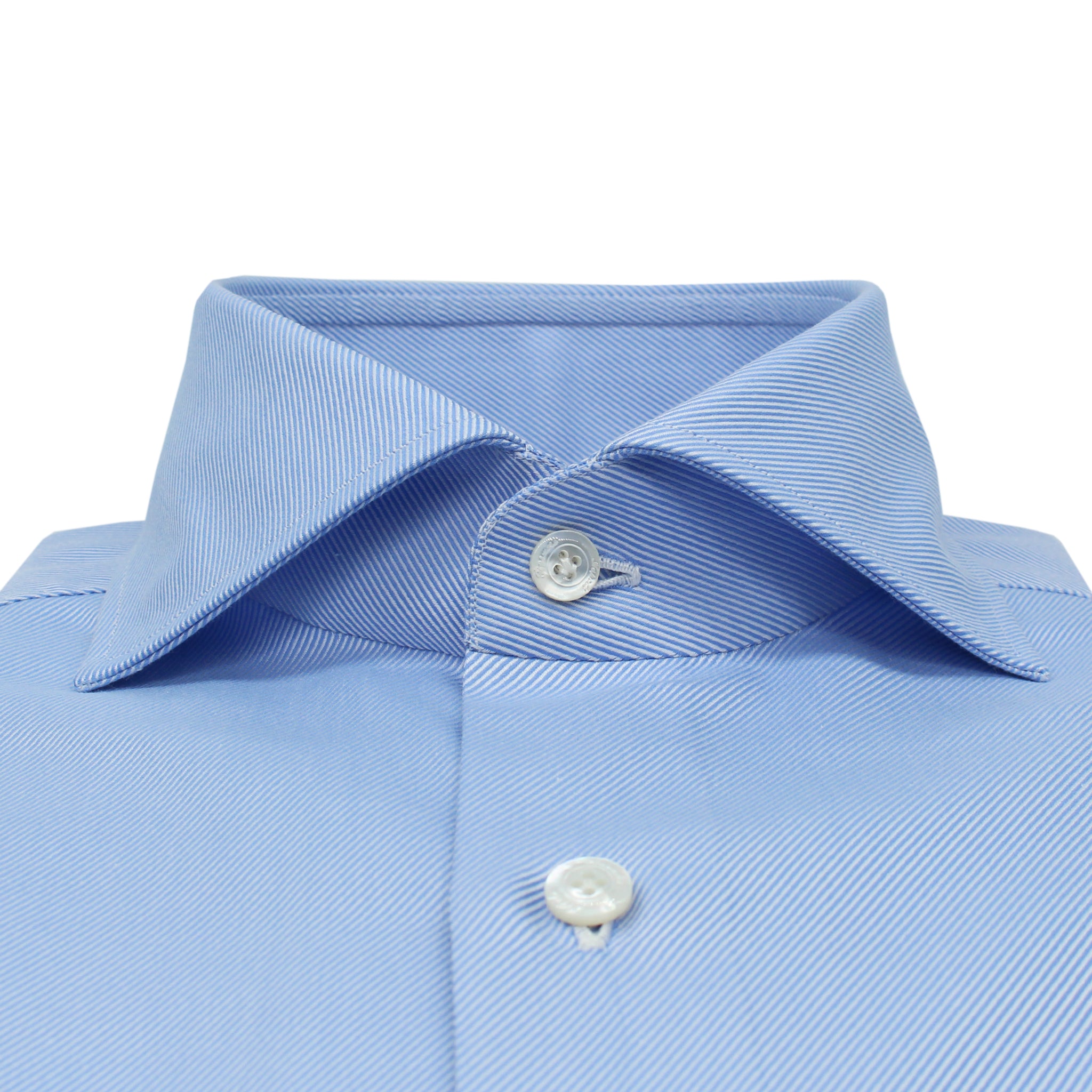 Camicia Napoli vestibilità classica cotone Twill micro riga celeste
