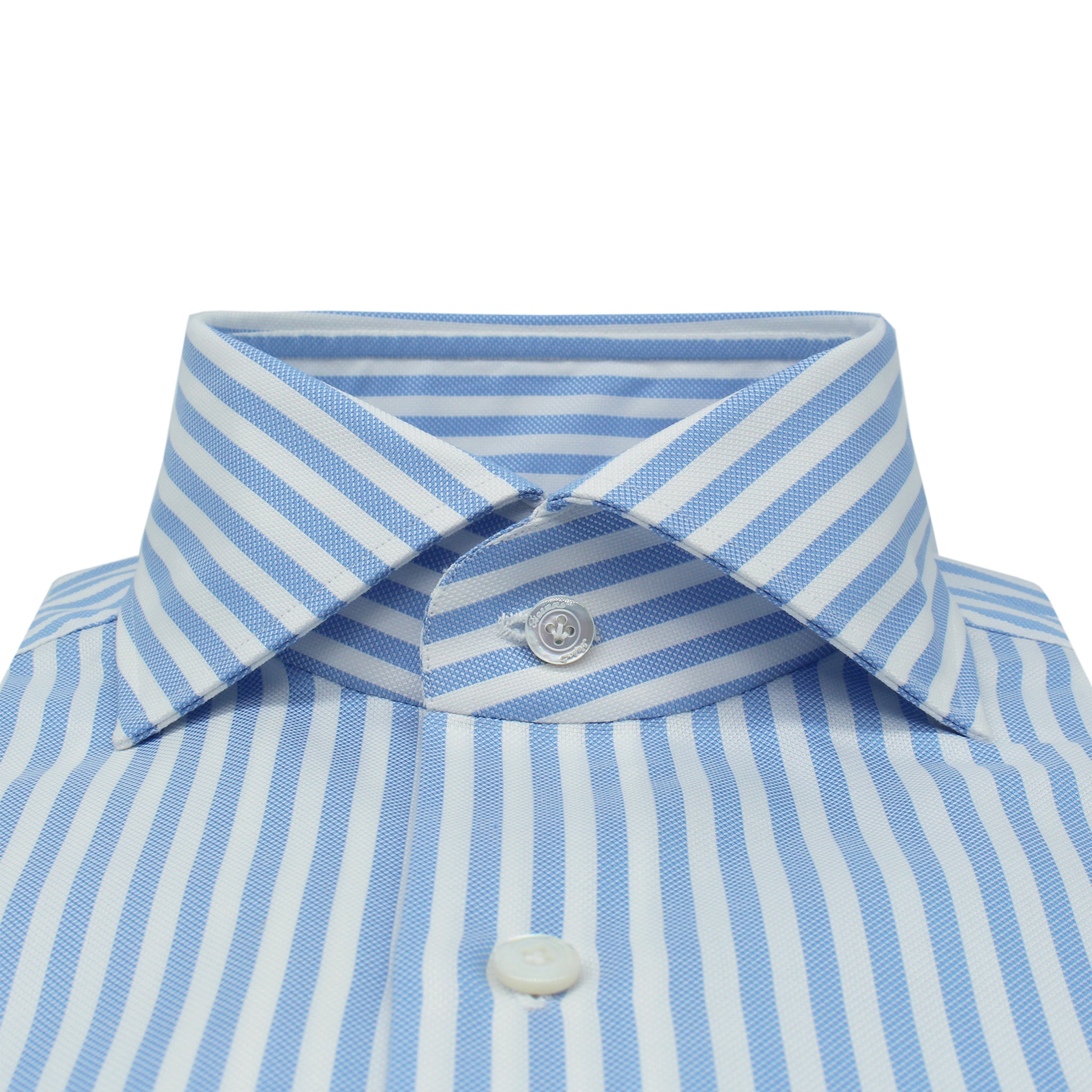 Classic fit Naples shirt with light blue wide stripes