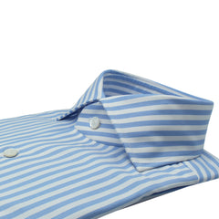 Classic fit Naples shirt with light blue wide stripes