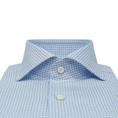 Classic light blue cotton twill square Naples shirt