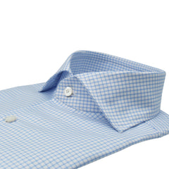 Classic light blue cotton twill square Naples shirt