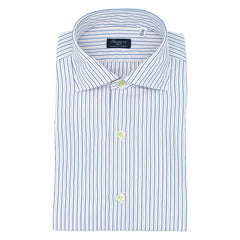 Shirt Napoli regular blue striped washed enzimed