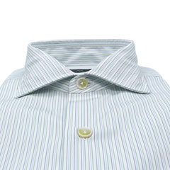 Shirt Napoli regular green striped washed enzimed