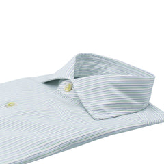 Shirt Napoli regular green striped washed enzimed