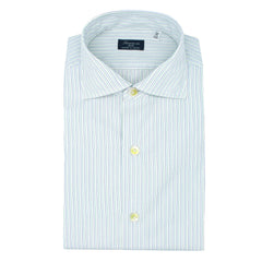 Shirt Napoli regular green striped washed enzimed