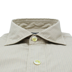 Camicia Napoli classic fit colore sabbia rigata tinta in capo