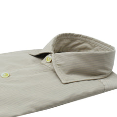 Camicia Napoli classic fit colore sabbia rigata tinta in capo