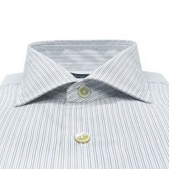 Shirt Napoli regular light blue striped washed enzimed