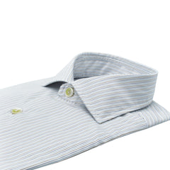 Shirt Napoli regular light blue striped washed enzimed