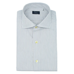 Shirt Napoli regular light blue striped washed enzimed