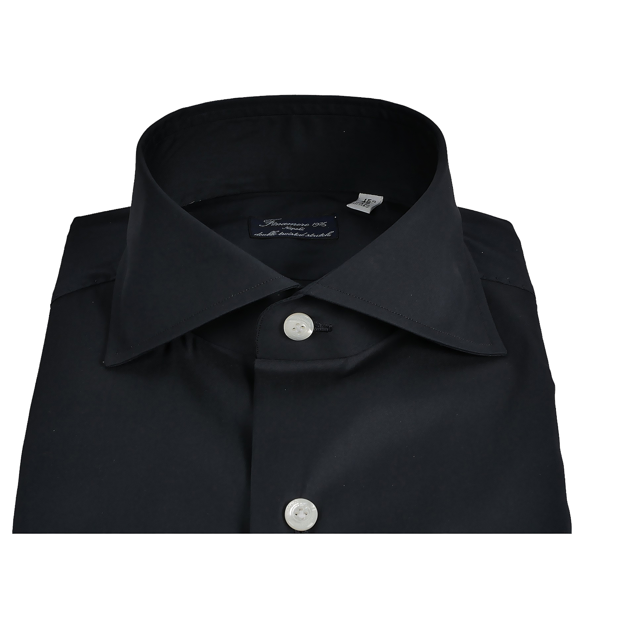 Camicia Napoli vestibilità classica regolare in stretch nera