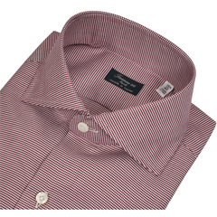 Napoli classic fit shirt micro check brown or bordeaux