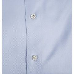 Napoli white and light blue oxford double twisted cotton shirt