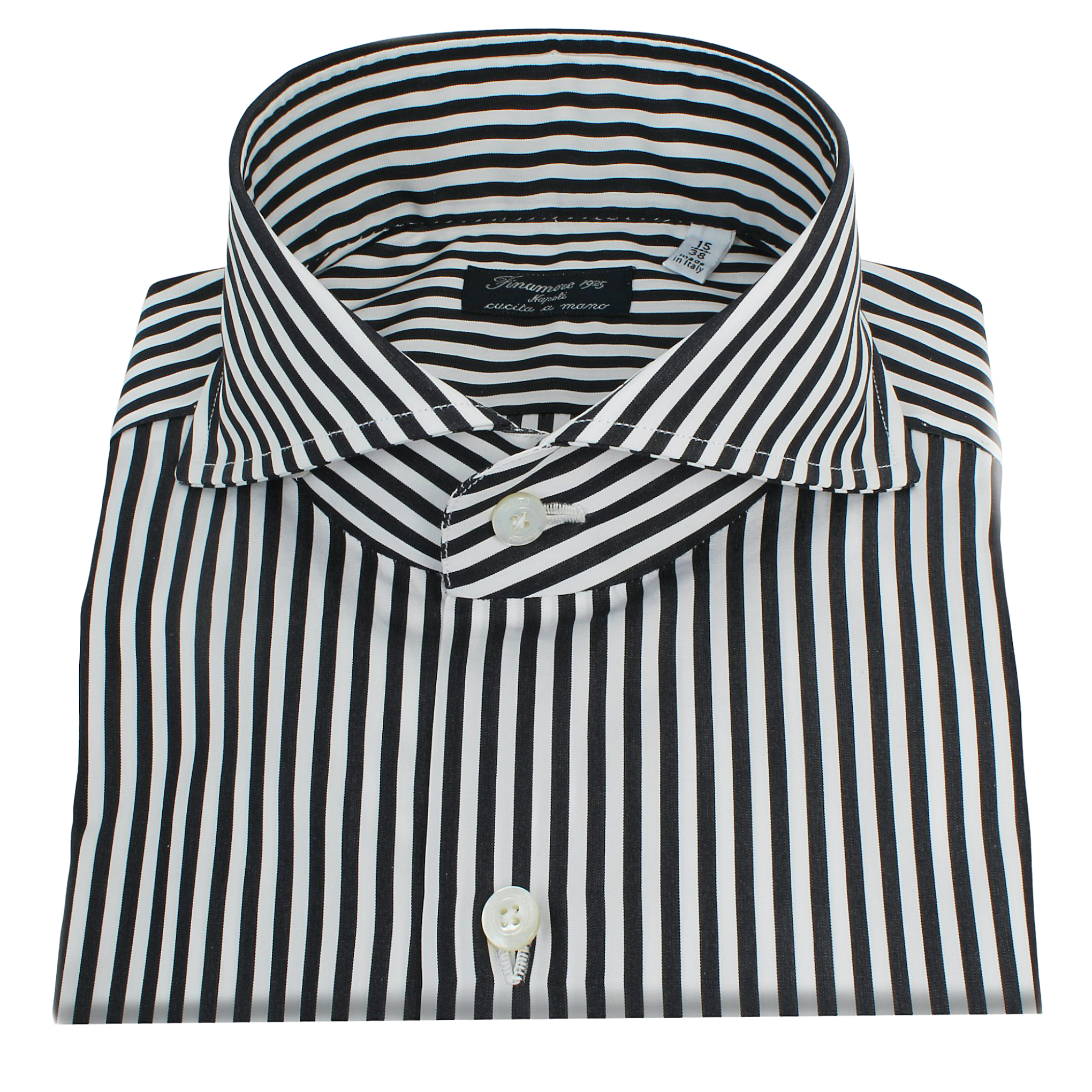Classic Napoli shirt popeline cotton black stripe