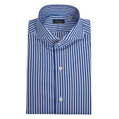Napoli classic regular shirt in dark green or blue striped